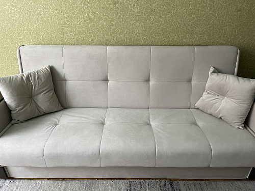 Диван книжка Валенсия серая / бежевая рогожка фото покупателя 1